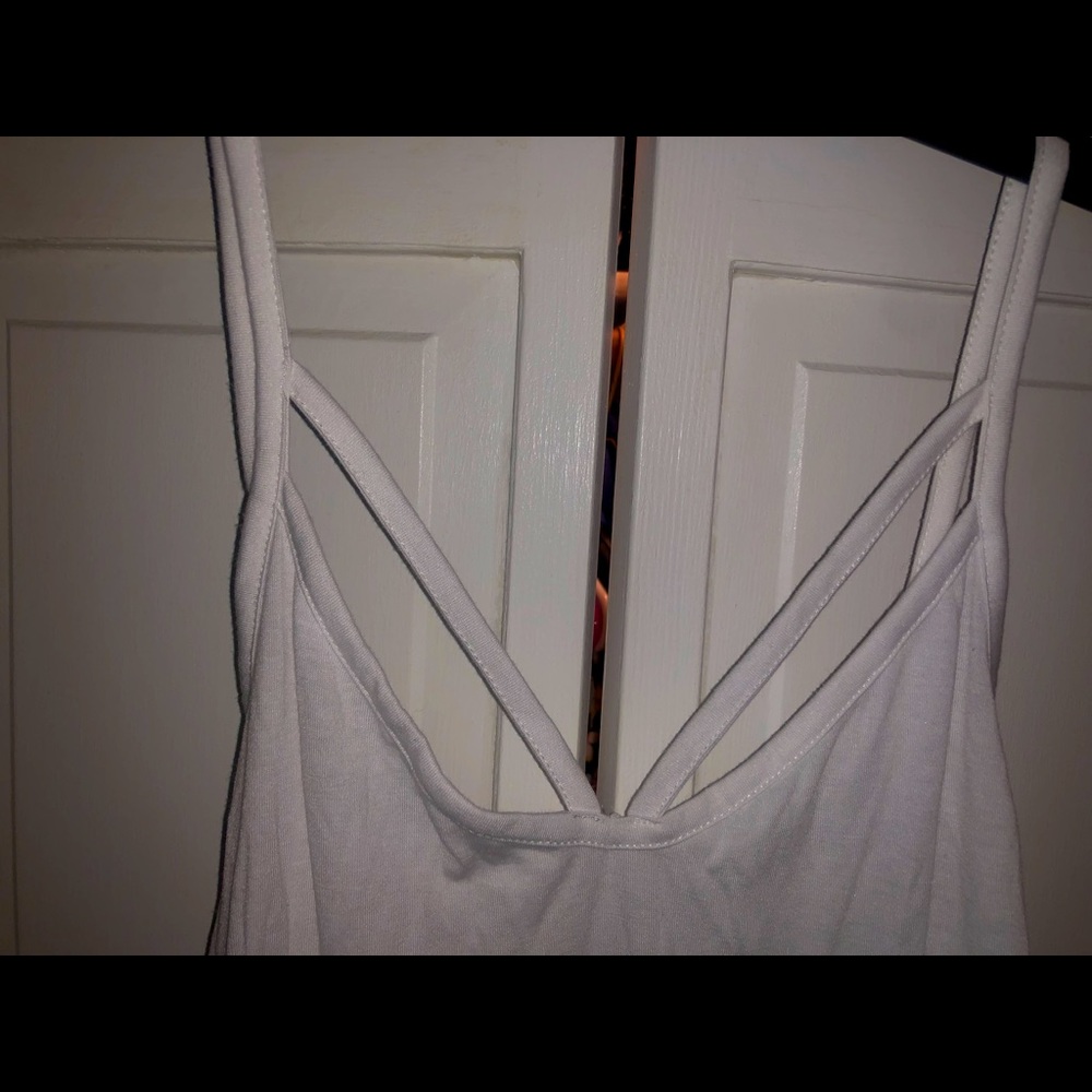 SOLD No Boundaries White Tank Top with Strap Detailing
